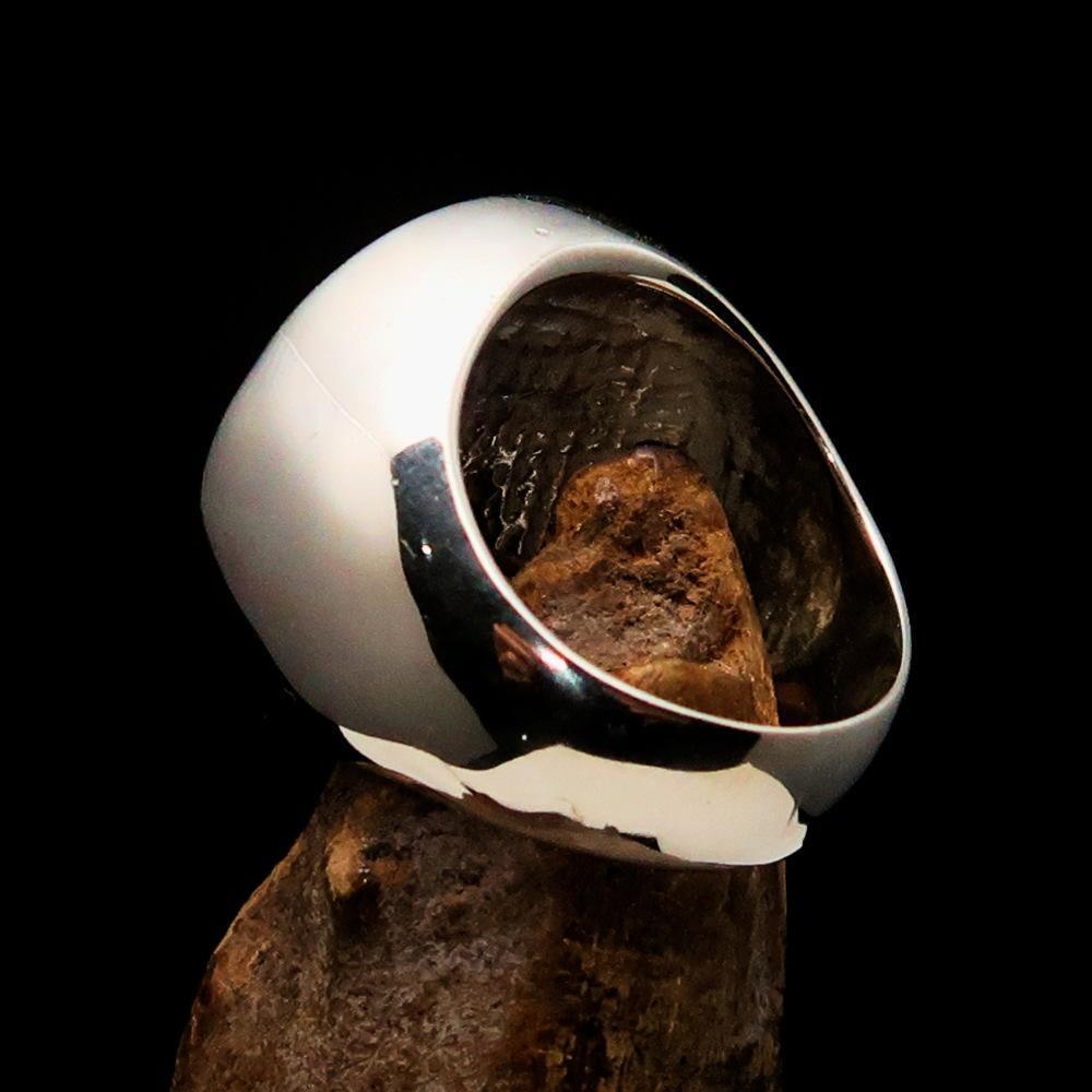 Perfectly crafted Men's Masonic Skull Ring Black - Sterling Silver - BikeRing4u