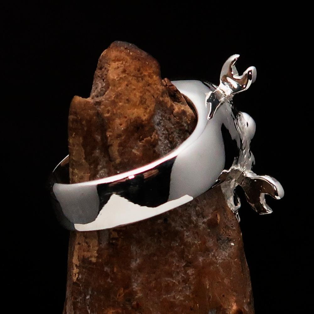 Excellent crafted Men's Mechanic Ring Wrench Skull - Sterling Silver 925 - BikeRing4u