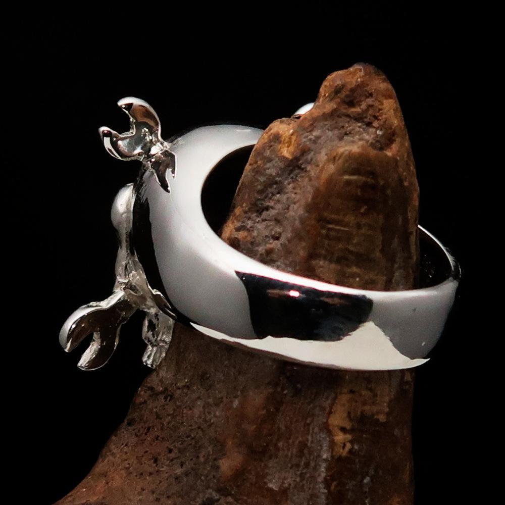 Excellent crafted Men's Mechanic Ring Wrench Skull - Sterling Silver 925 - BikeRing4u