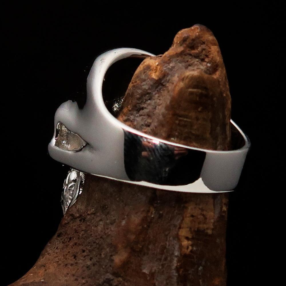 Excellent crafted Men's Masonic Ring Black Archer Skull - Sterling Silver 925 - BikeRing4u