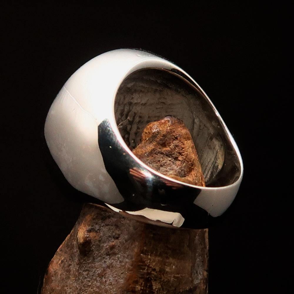 Perfectly crafted Men's Masonic Skull Ring Red - Sterling Silver - BikeRing4u