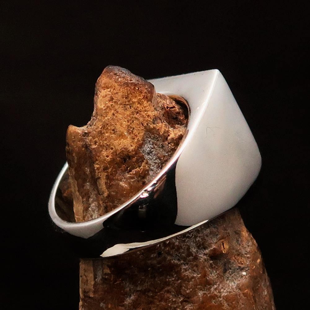 Perfectly crafted Men's Shield Ring Crossed red Skeleton Keys - Sterling Silver - BikeRing4u