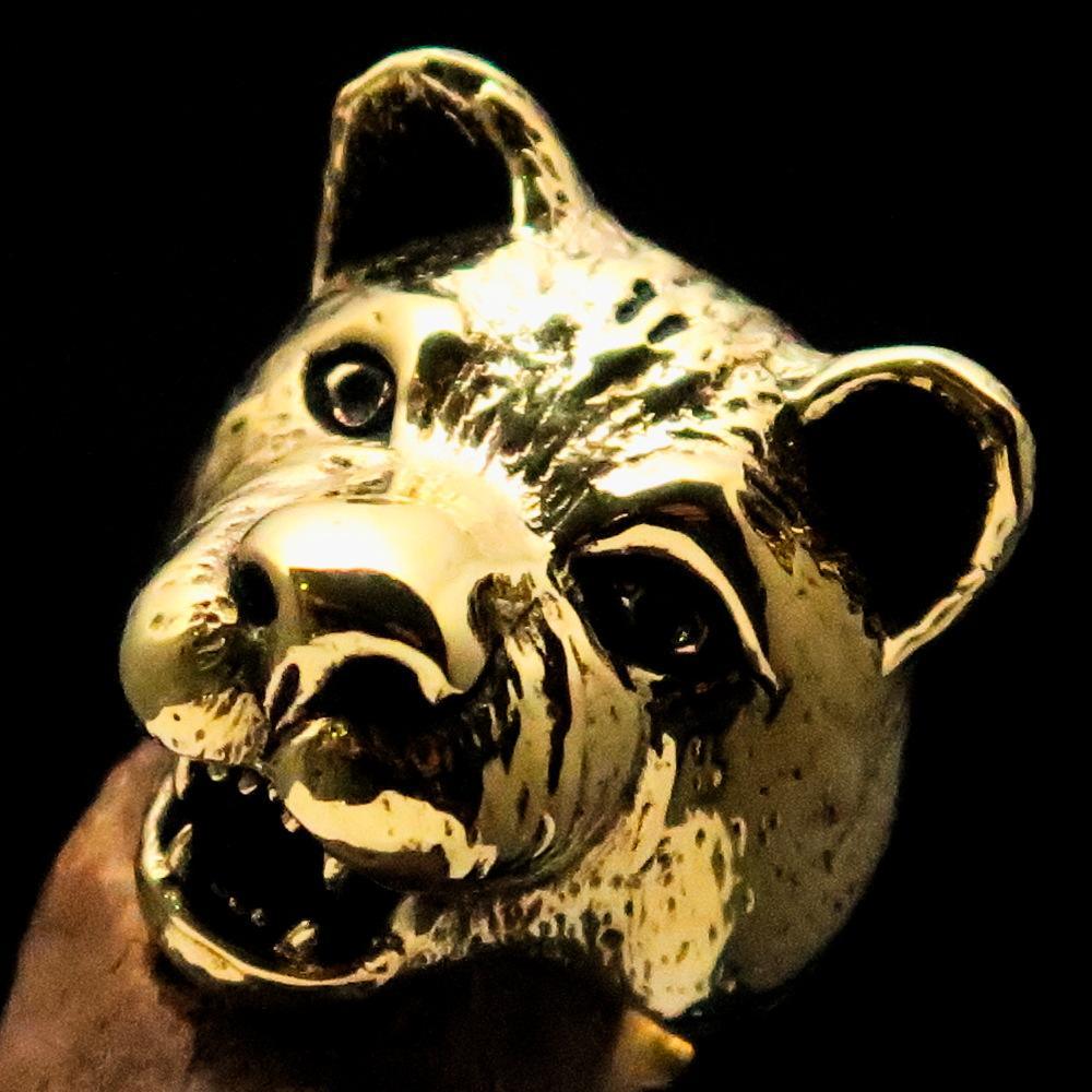 Excellent crafted Brass Animal  Ring female Lion Lioness - BikeRing4u
