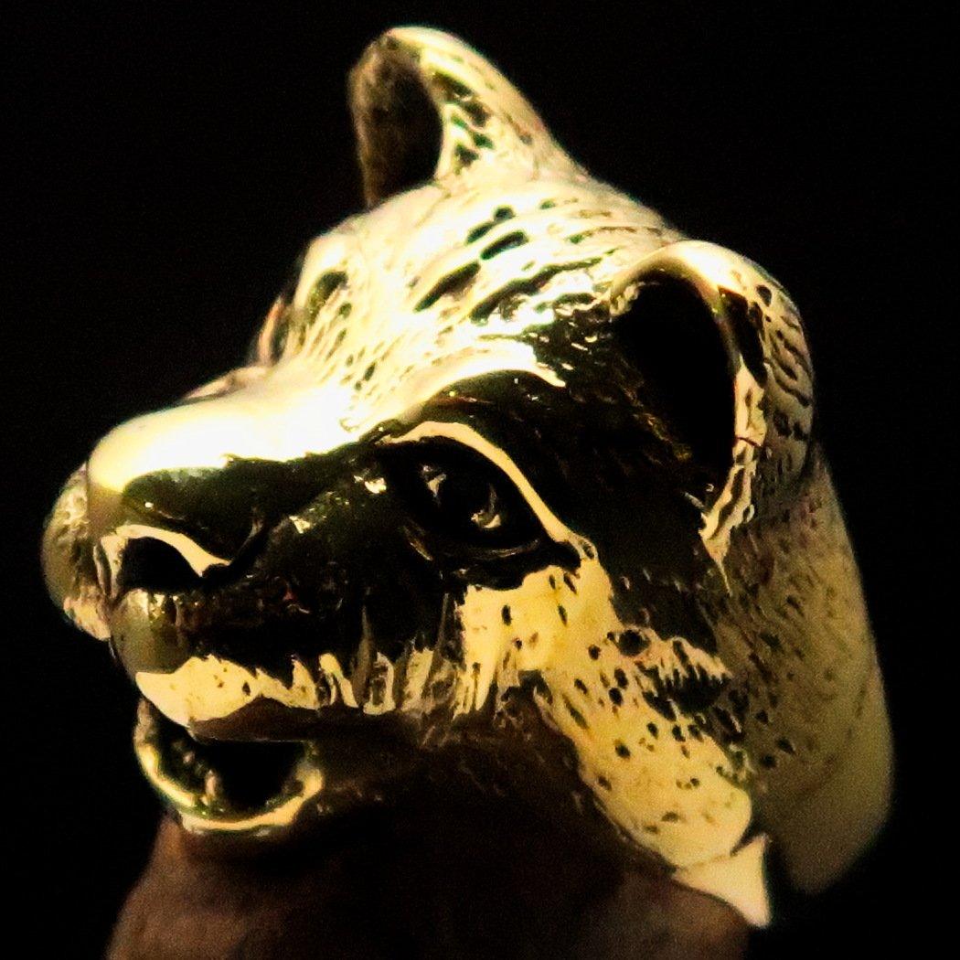 Excellent crafted Brass Animal  Ring female Lion Lioness - BikeRing4u