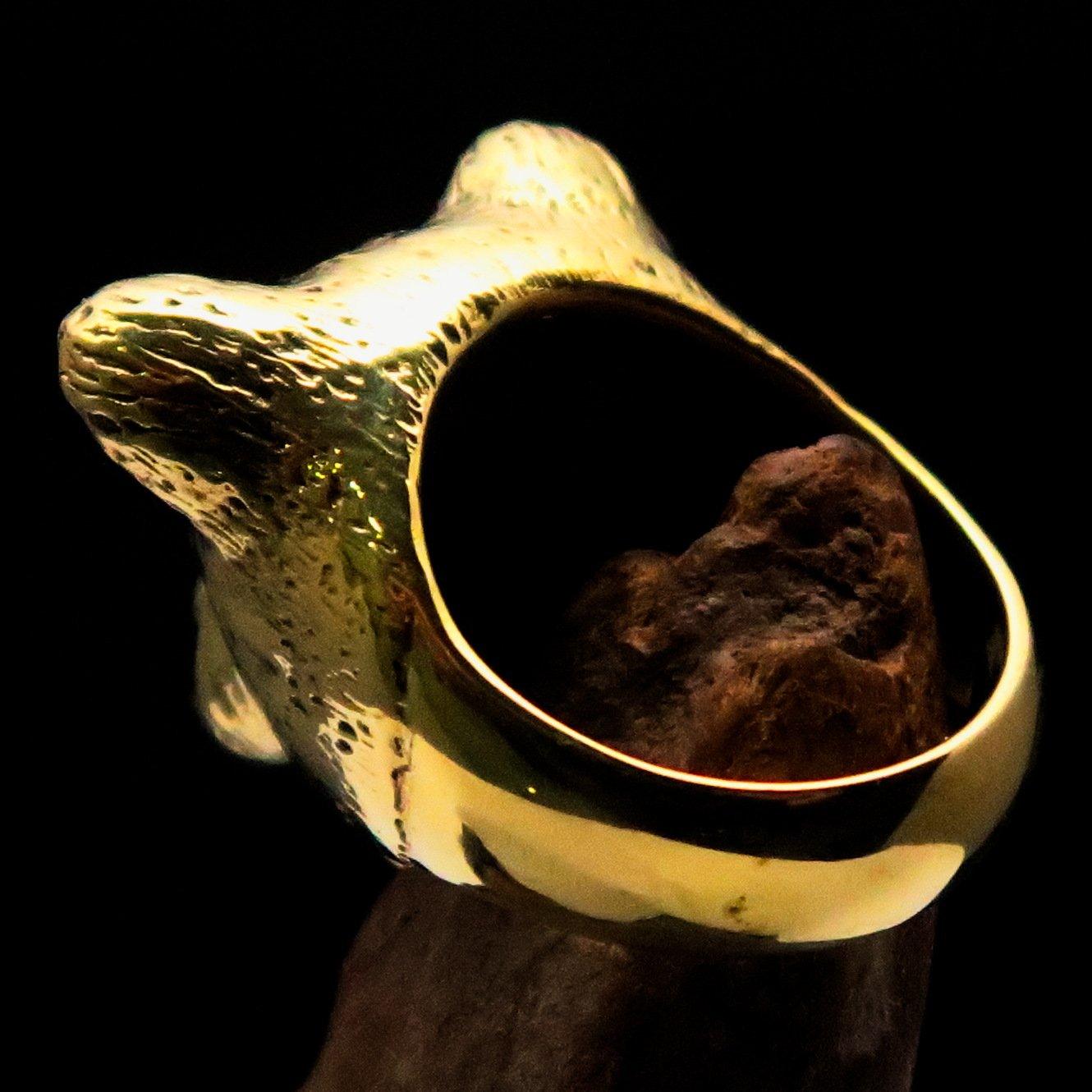 Excellent crafted Brass Animal  Ring female Lion Lioness - BikeRing4u