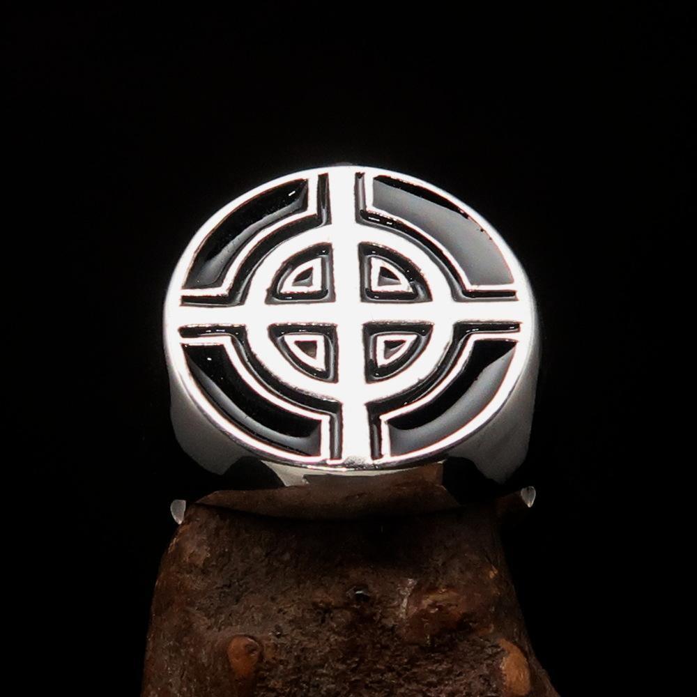 Perfectly crafted Men's Biker Ring Celtic Cross Black - Sterling Silver - BikeRing4u