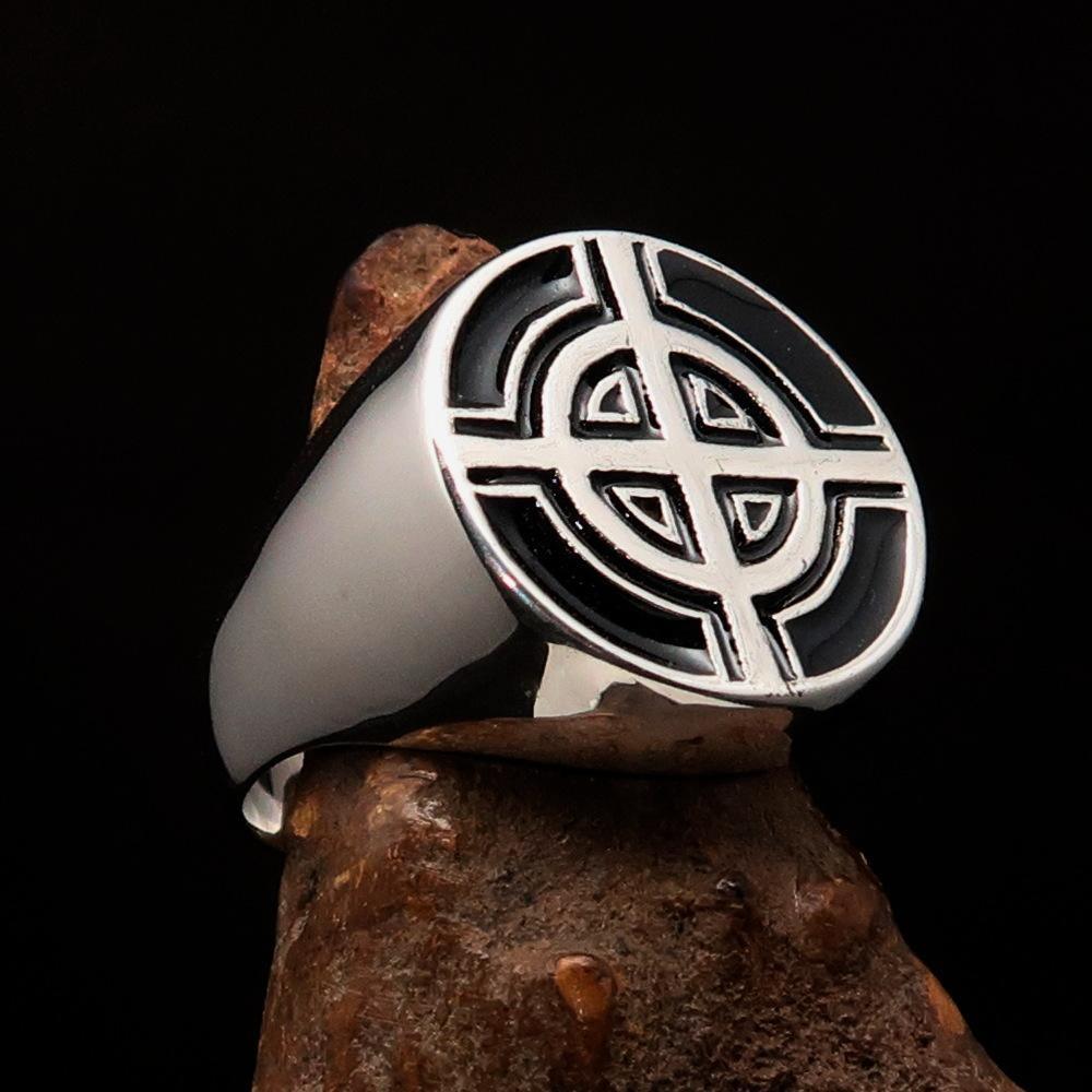 Perfectly crafted Men's Biker Ring Celtic Cross Black - Sterling Silver - BikeRing4u