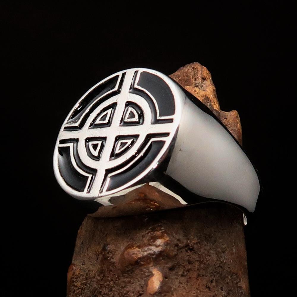 Perfectly crafted Men's Biker Ring Celtic Cross Black - Sterling Silver - BikeRing4u