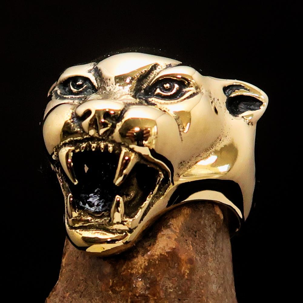 Excellent crafted Men's Animal Ring detailed vicious Panther - BikeRing4u