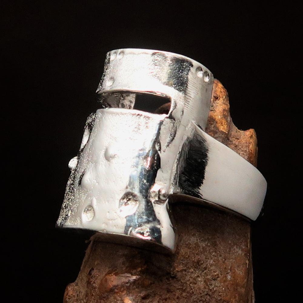 Excellent Crafted Men's Ned Kelly Outlaw Ring - Sterling Silver - BikeRing4u