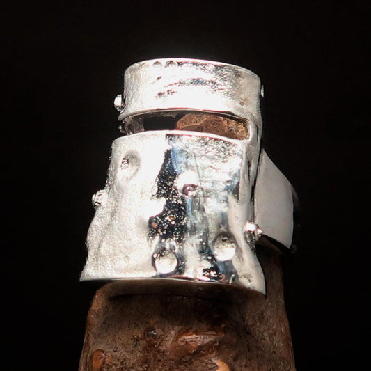 Excellent Crafted Men's Ned Kelly Outlaw Ring - Sterling Silver - BikeRing4u