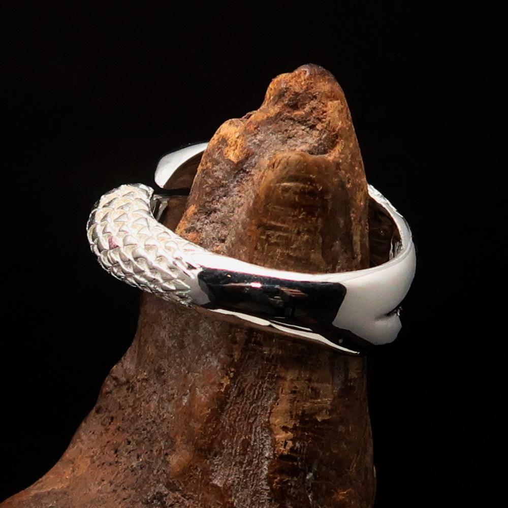 Excellent crafted Men's Medieval Ring Three Claw Dragon Foot Sterling Silver - BikeRing4u