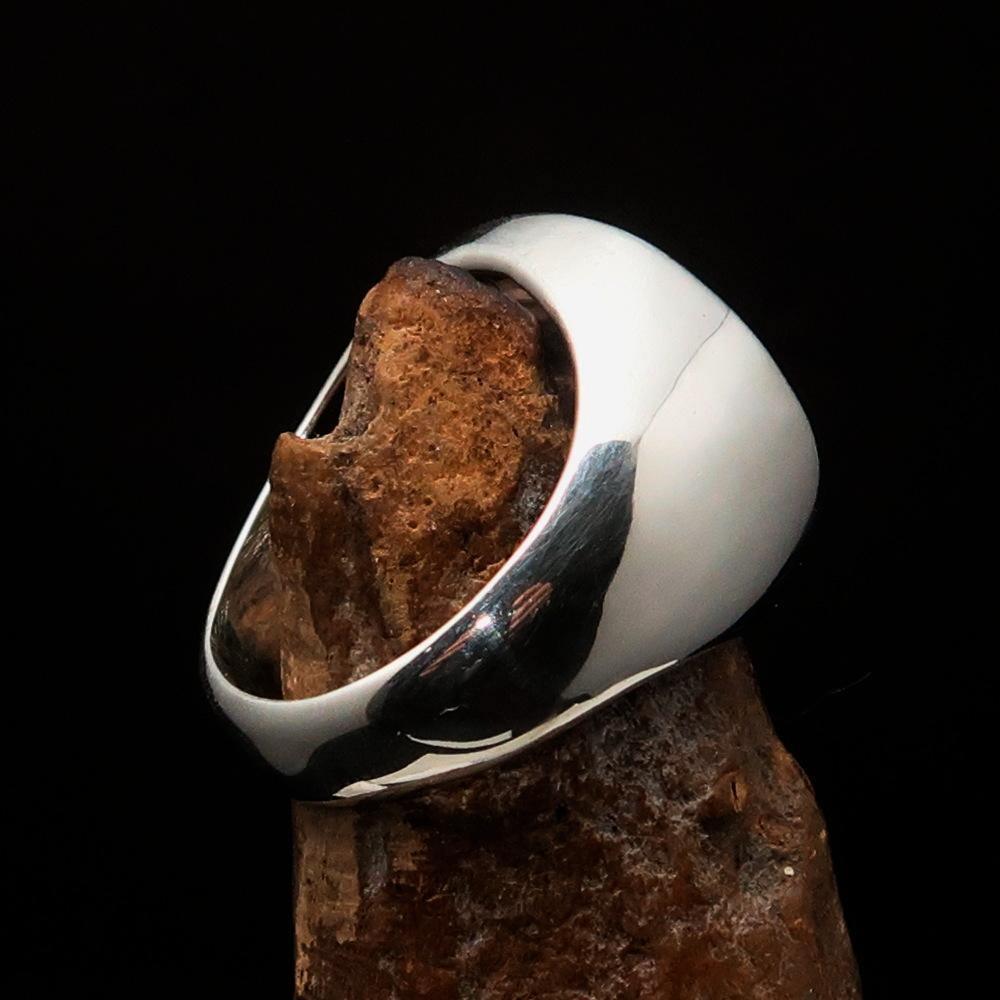 Excellent crafted Men's Black Knights Templar Ring - Sterling Silver - BikeRing4u