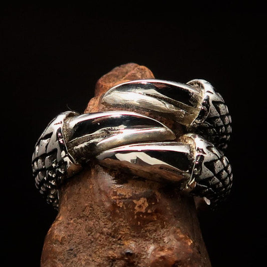 Excellent crafted Men's Medieval Ring Three Claw Dragon Foot Sterling Silver 925 - BikeRing4u