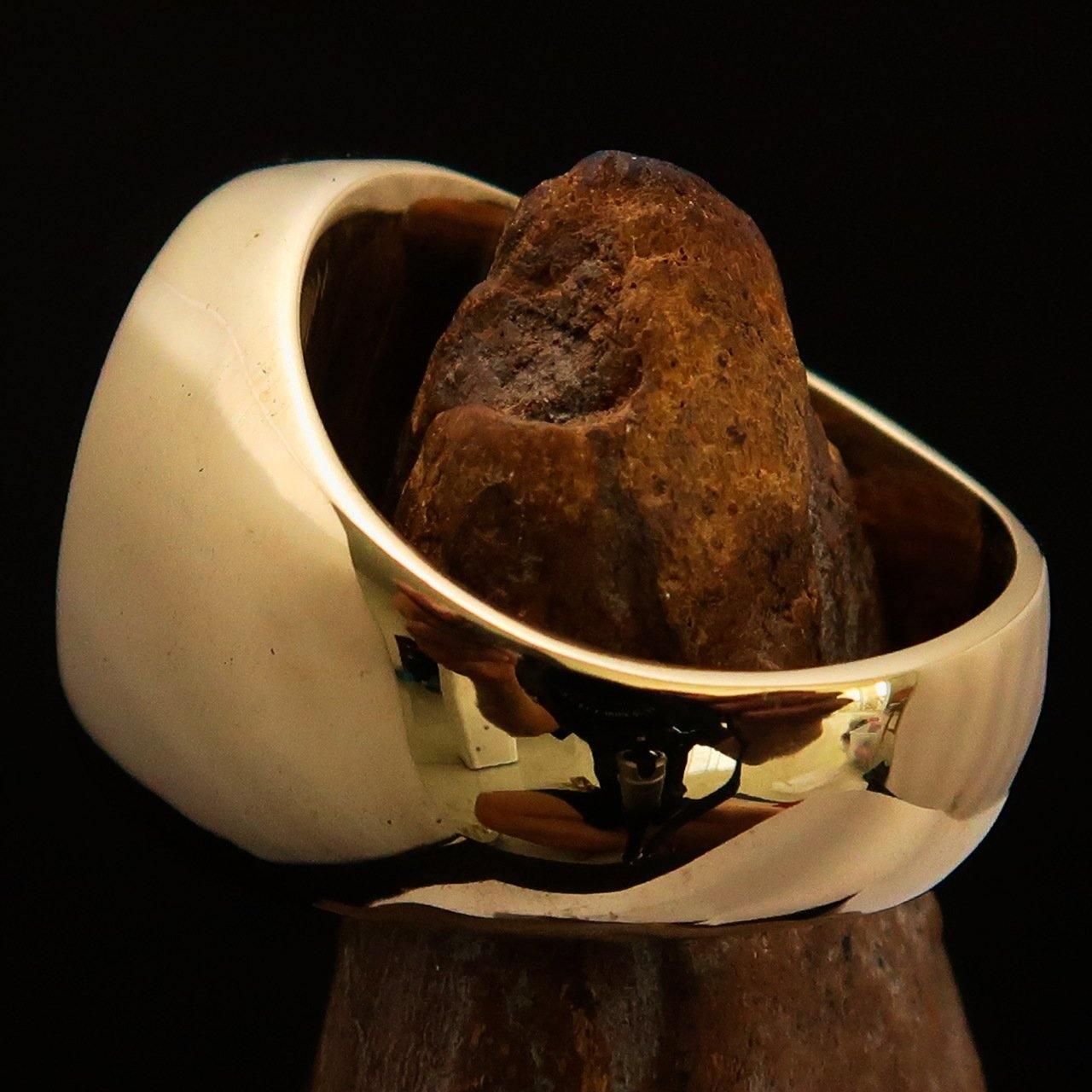 Excellent crafted Men's Currency Ring US Dollar Symbol Green - Solid Brass - BikeRing4u