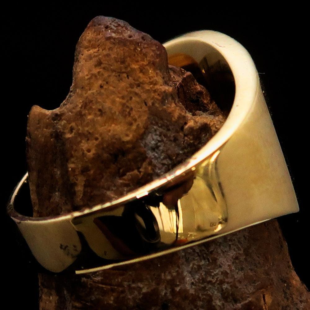 Excellent crafted Men's black National Flag Ring Corsica - solid Brass - BikeRing4u