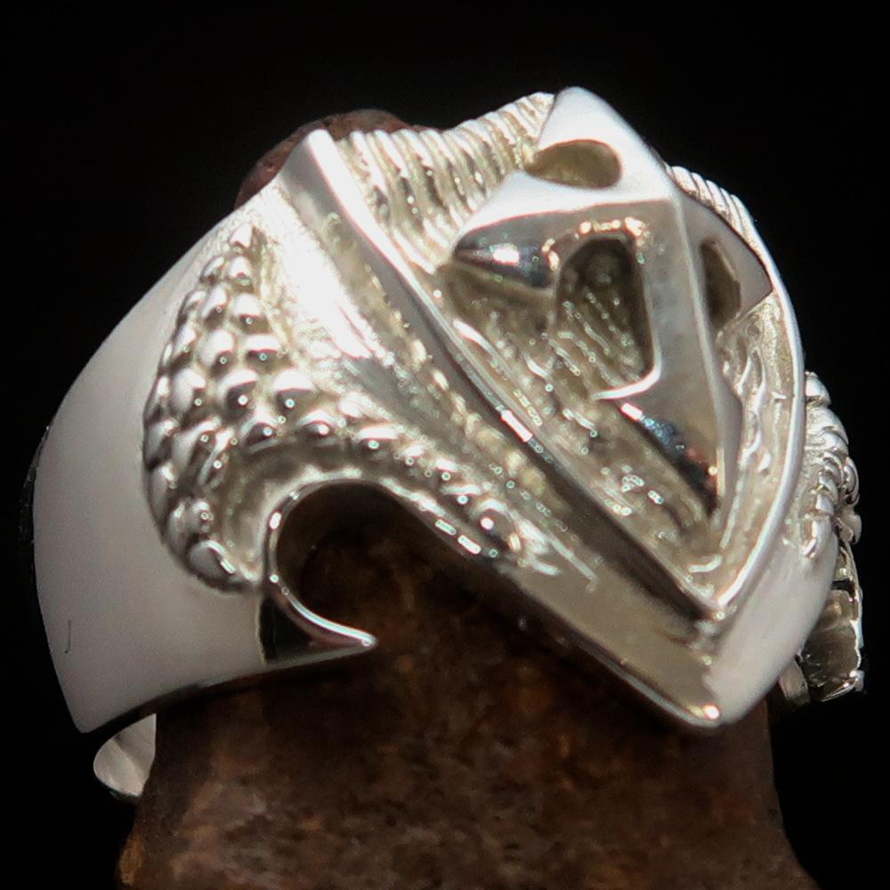 Medieval Sterling Silver Men's Knight Ring Templar Cross - BikeRing4u