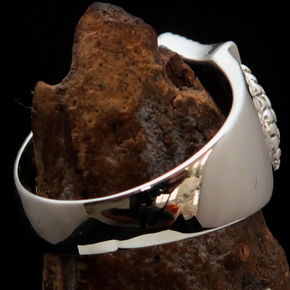 Medieval Sterling Silver Men's Knight Ring Templar Cross - BikeRing4u