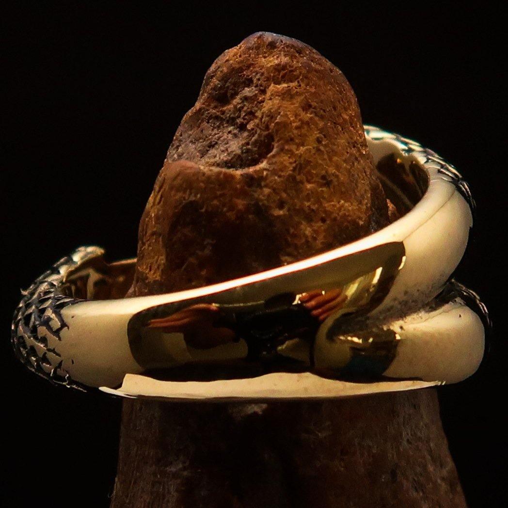 Excellent crafted Men's Medieval Ring Three Claw Dragon Foot Solid Brass - BikeRing4u