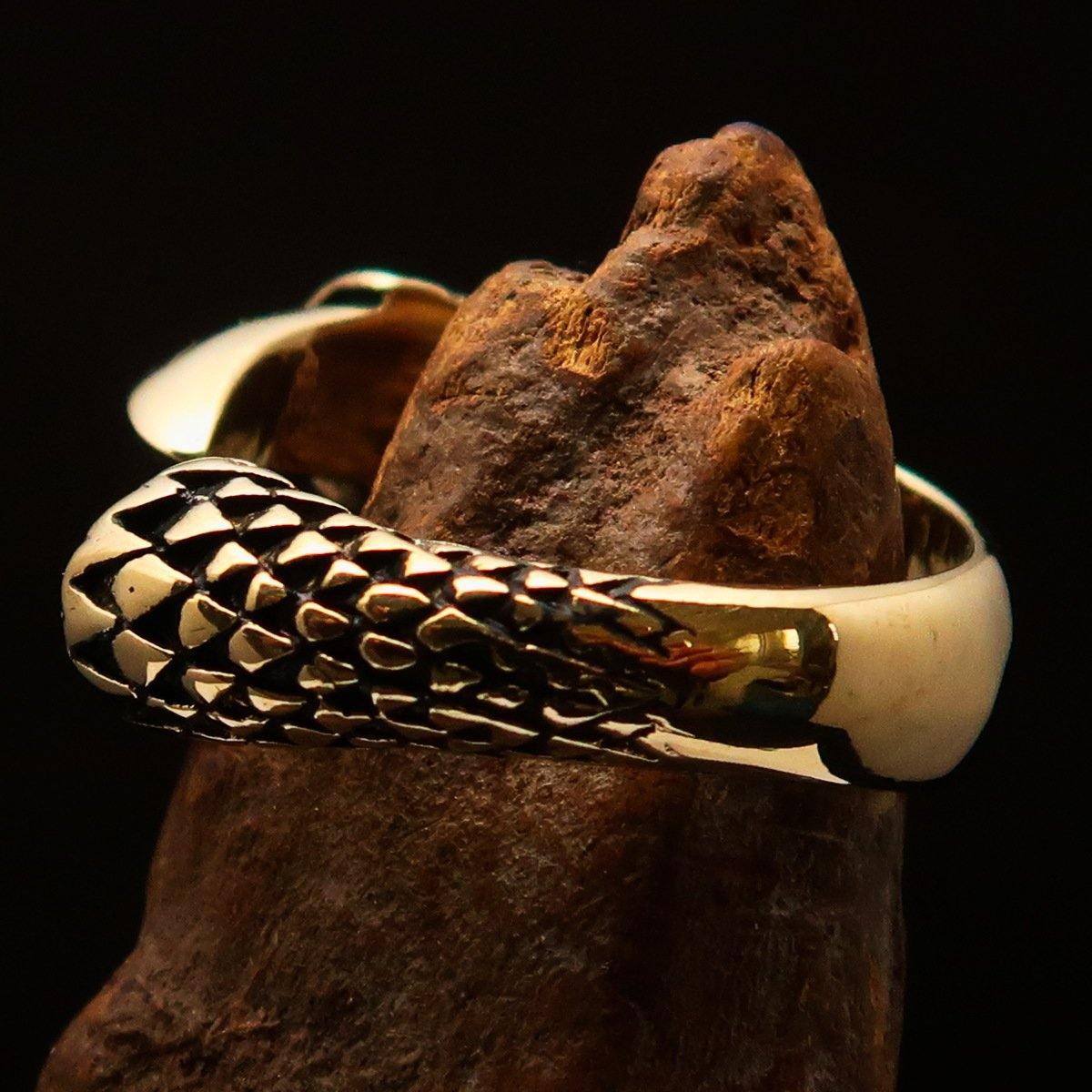 Excellent crafted Men's Medieval Ring Three Claw Dragon Foot Solid Brass - BikeRing4u