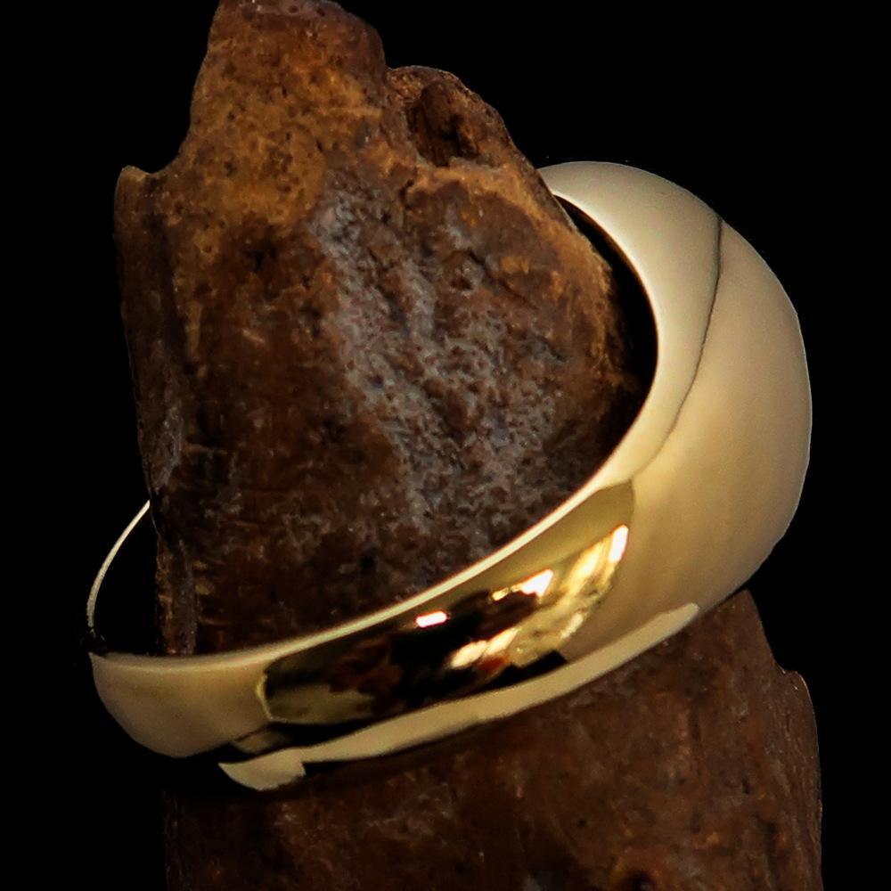 Perfectly crafted Men's Teacher Ring Atom Symbol Red - Solid Brass - BikeRing4u