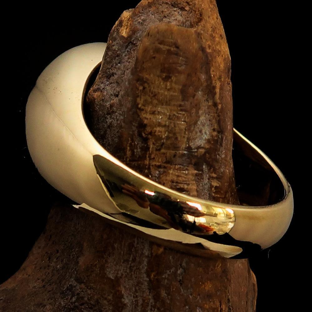 Perfectly crafted Men's Teacher Ring Atom Symbol Red - Solid Brass - BikeRing4u
