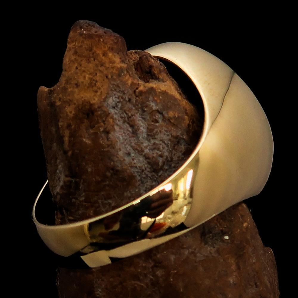 Perfectly crafted Men's Medieval Ring Brave Knight Red - Solid Brass - BikeRing4u