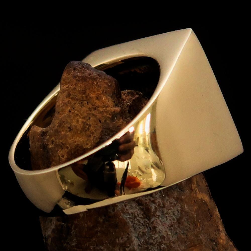 Nicely crafted Men's Knight Ring Maltese Red Cross - Solid Brass - BikeRing4u