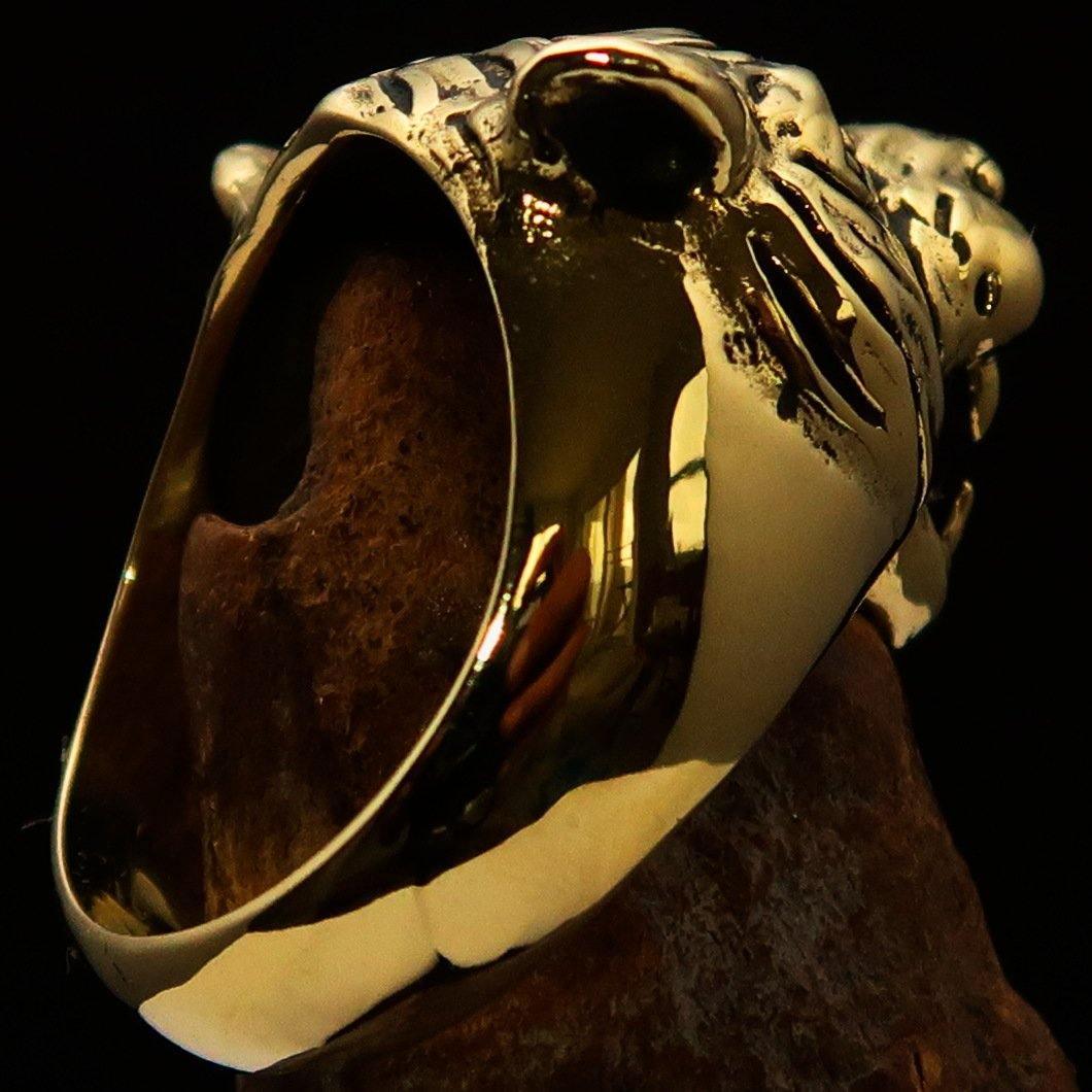 Excellent crafted Animal Ring Tiger Head - Solid Brass - BikeRing4u