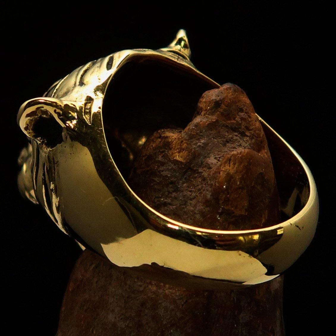 Excellent crafted Animal Ring Tiger Head - Solid Brass - BikeRing4u