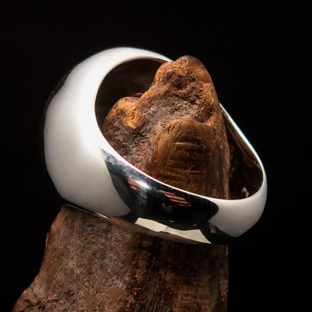 Excellent crafted Men's US Marshall Ring Blue Star - Sterling Silver - BikeRing4u