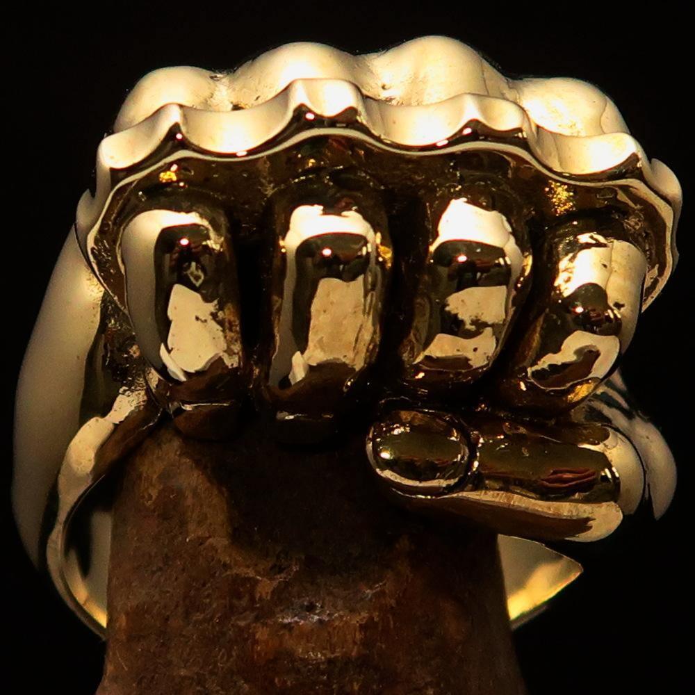 Excellent crafted Biker Ring Knuckle Duster Fist - Solid Brass - BikeRing4u