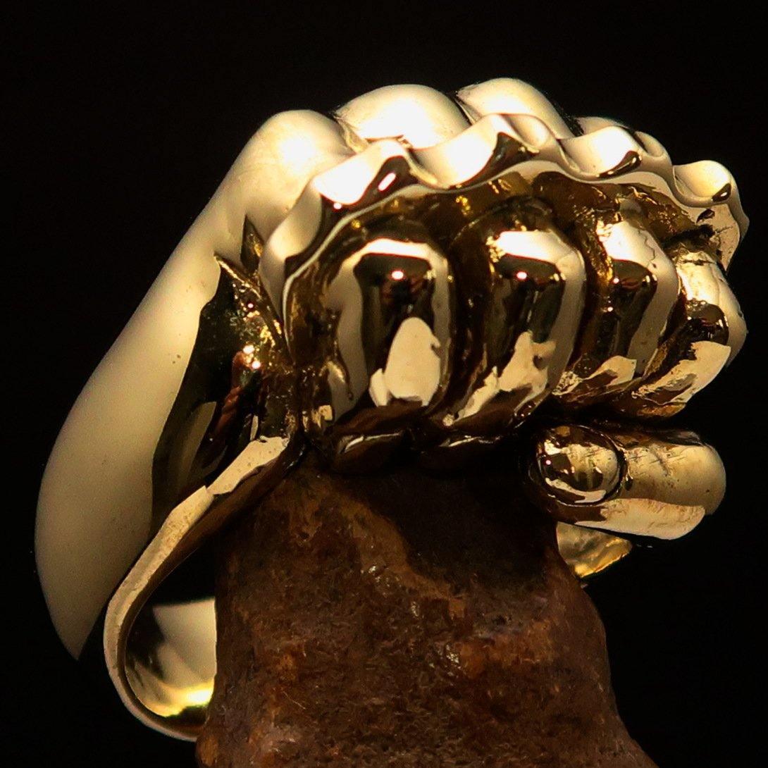 Excellent crafted Biker Ring Knuckle Duster Fist - Solid Brass - BikeRing4u