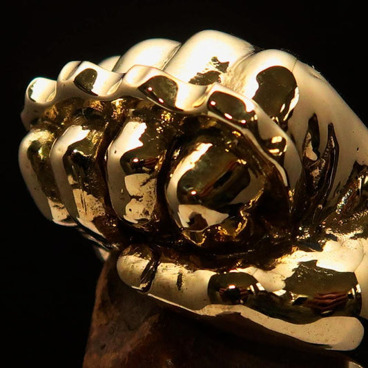 Excellent crafted Biker Ring Knuckle Duster Fist - Solid Brass - BikeRing4u