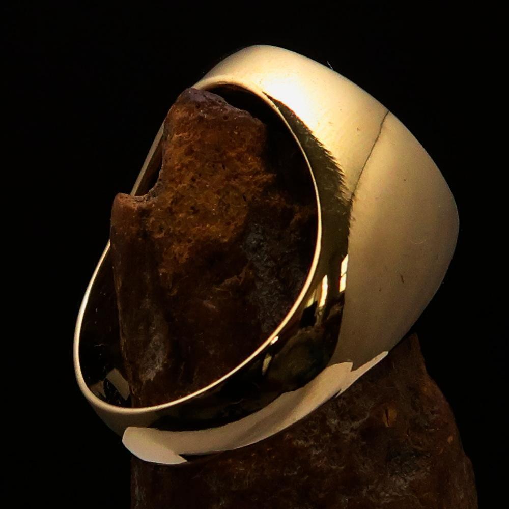 Perfectly crafted Men's Medieval Ring Brave Knight Green - Solid Brass - BikeRing4u