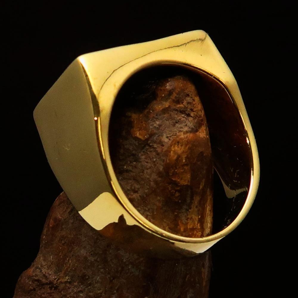 Perfectly crafted Men's Green Cross Ring - Solid Brass - BikeRing4u