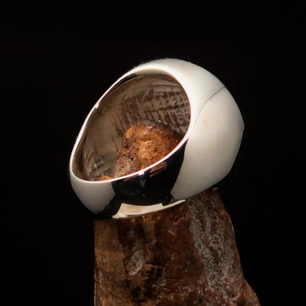 Perfectly crafted Men's Masonic Skull Ring - Two-Tone Matte Sterling Silver - BikeRing4u