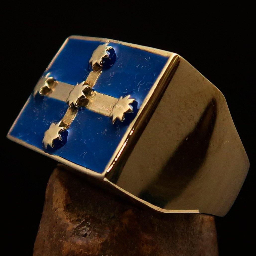 Perfectly crafted Men's Eureka Flag Ring Australian Rebel - solid Brass - BikeRing4u