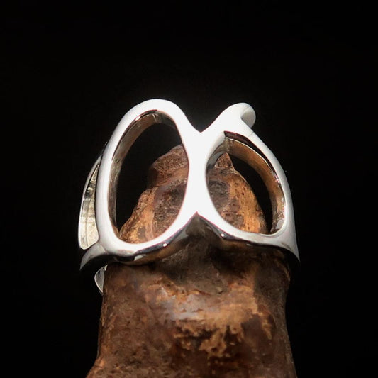 Men's Greek lower case Letter Initial Ring Alpha - Sterling Silver - BikeRing4u