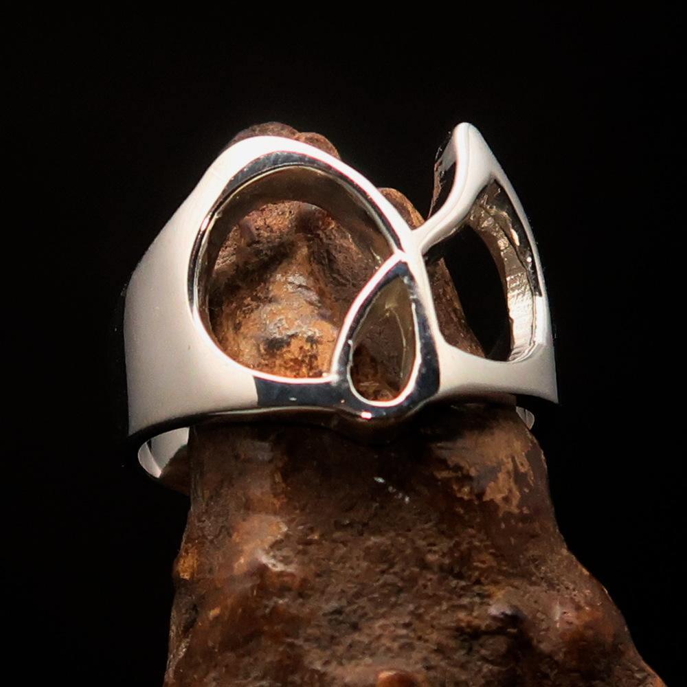Men's Greek lower case Letter Initial Ring Gamma - Sterling Silver - BikeRing4u