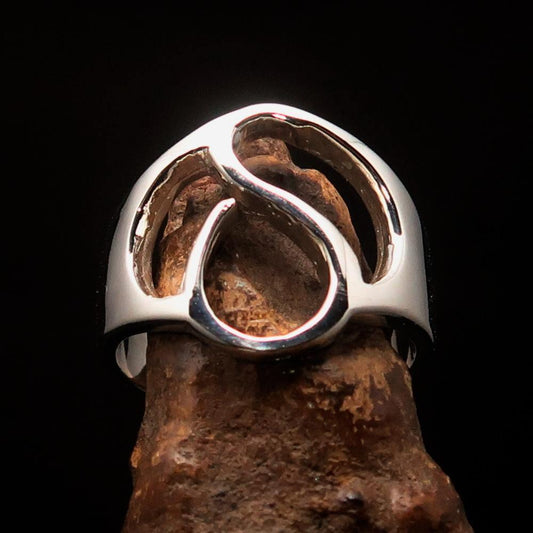 Men's Greek lower case Letter Initial Ring Delta - Sterling Silver - BikeRing4u