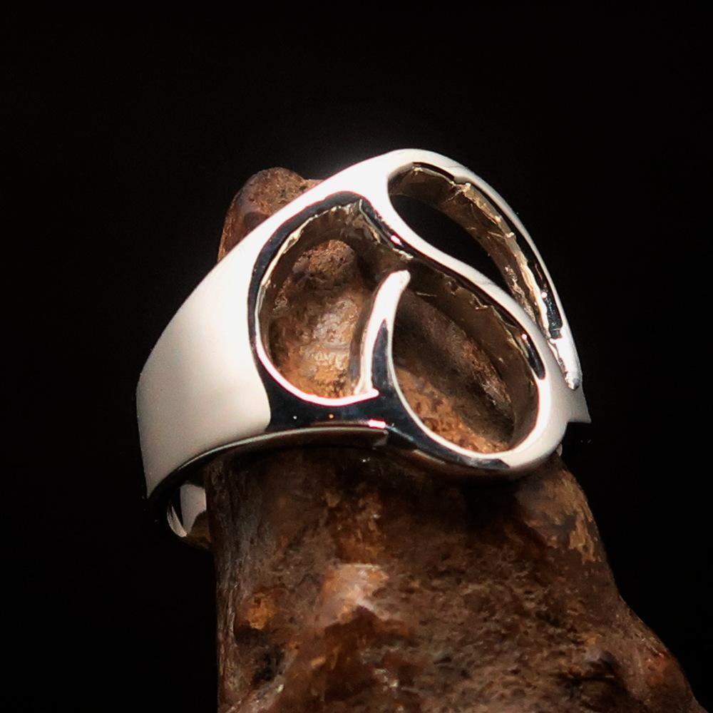 Men's Greek lower case Letter Initial Ring Delta - Sterling Silver - BikeRing4u
