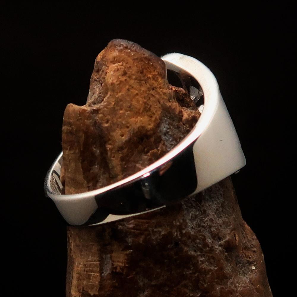 Men's Greek lower case Letter Initial Ring Delta - Sterling Silver - BikeRing4u