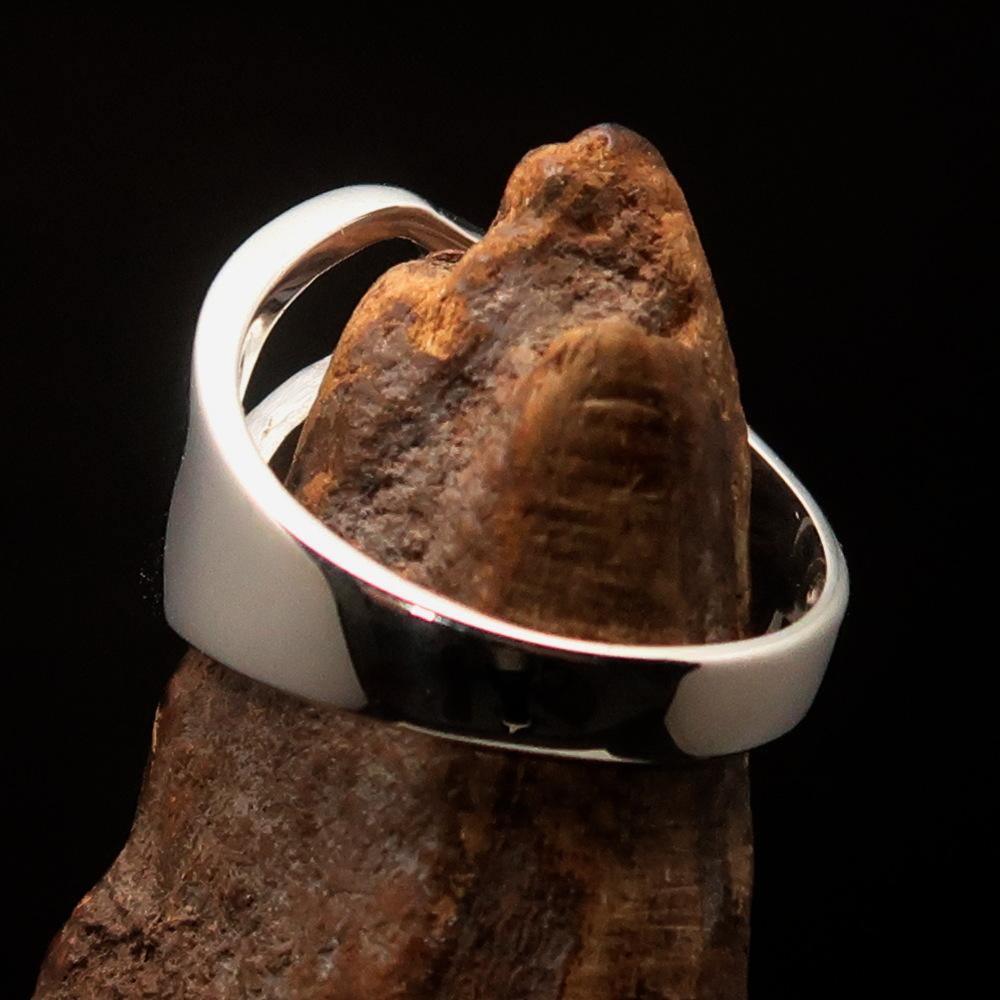 Men's Greek lower case Letter Initial Ring Delta - Sterling Silver - BikeRing4u