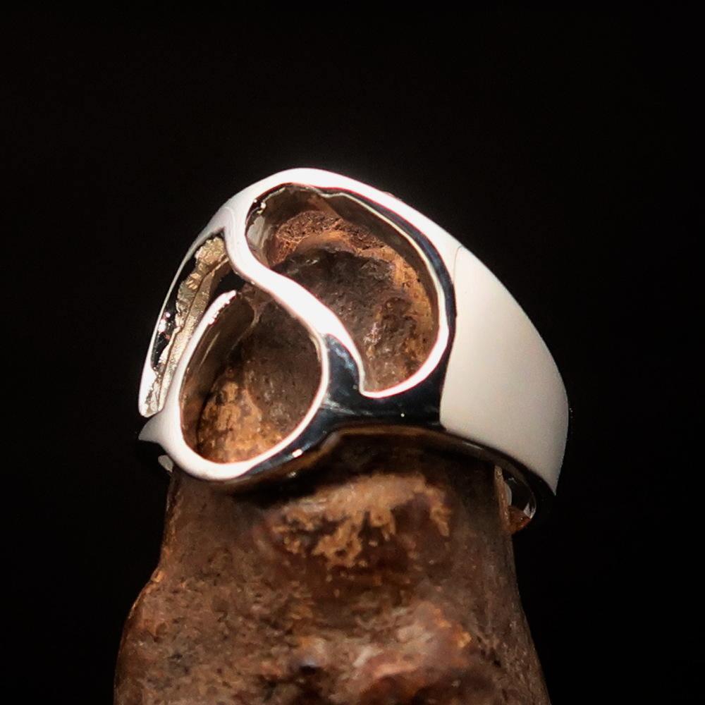 Men's Greek lower case Letter Initial Ring Delta - Sterling Silver - BikeRing4u