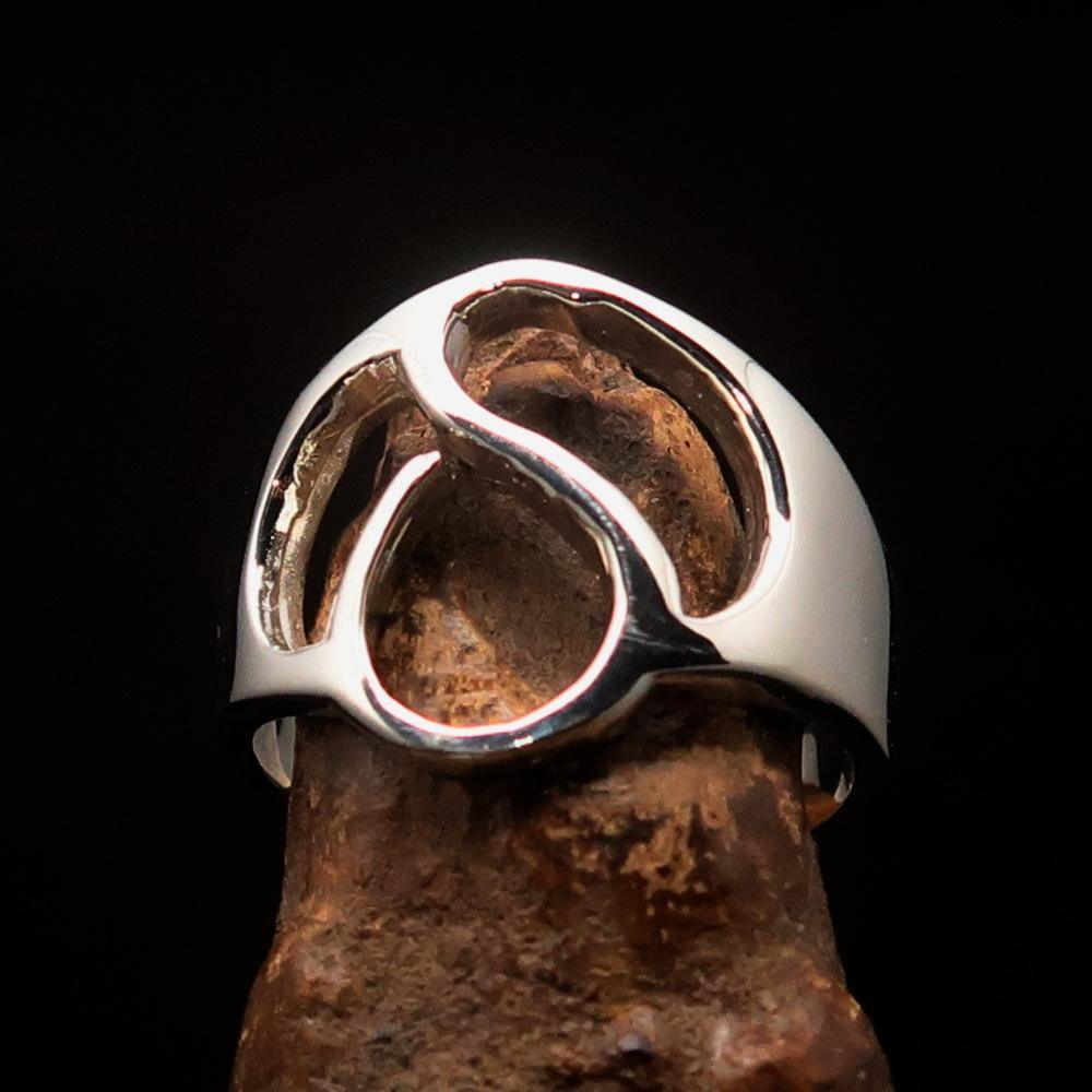 Men's Greek lower case Letter Initial Ring Delta - Sterling Silver - BikeRing4u