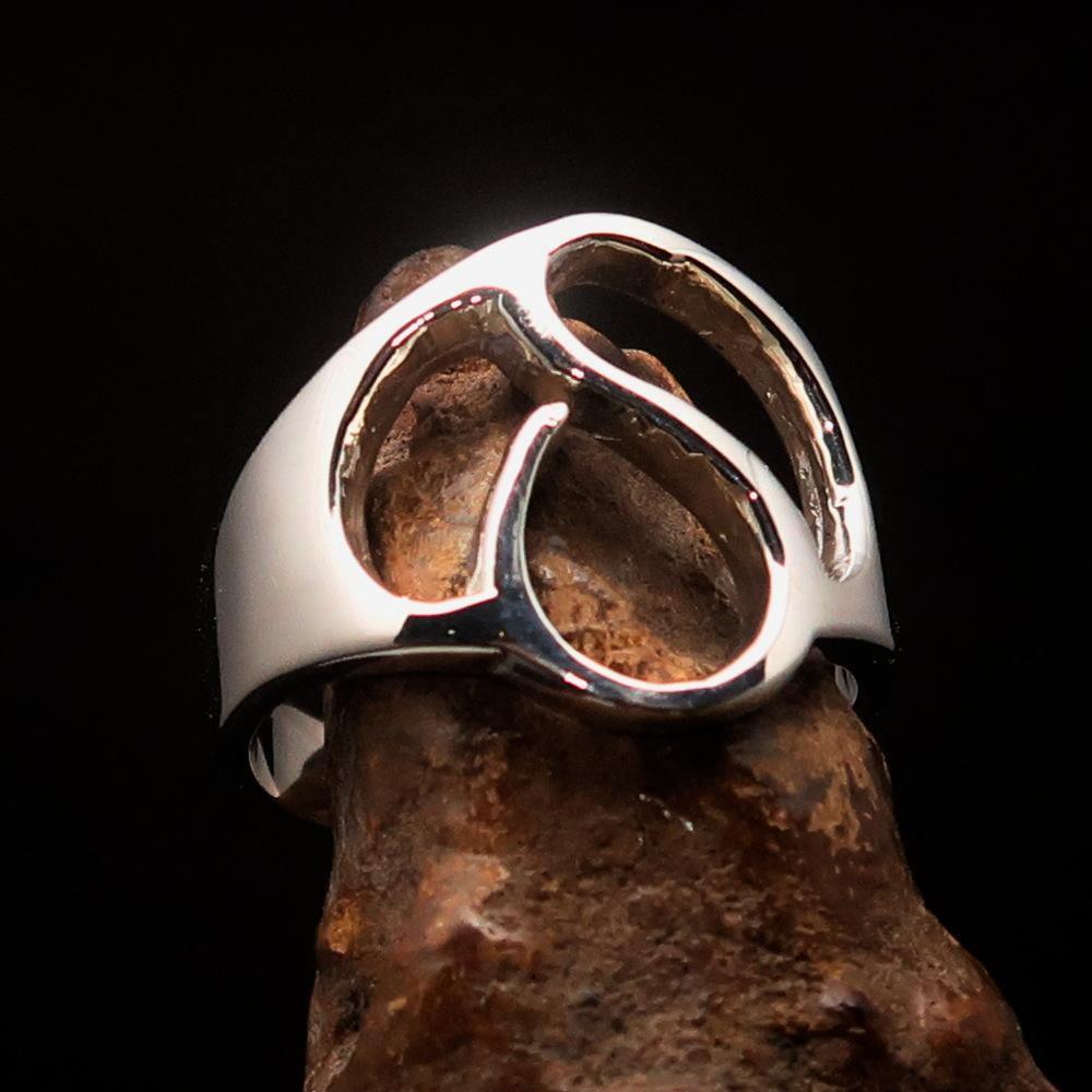 Men's Greek lower case Letter Initial Ring Delta - Sterling Silver - BikeRing4u
