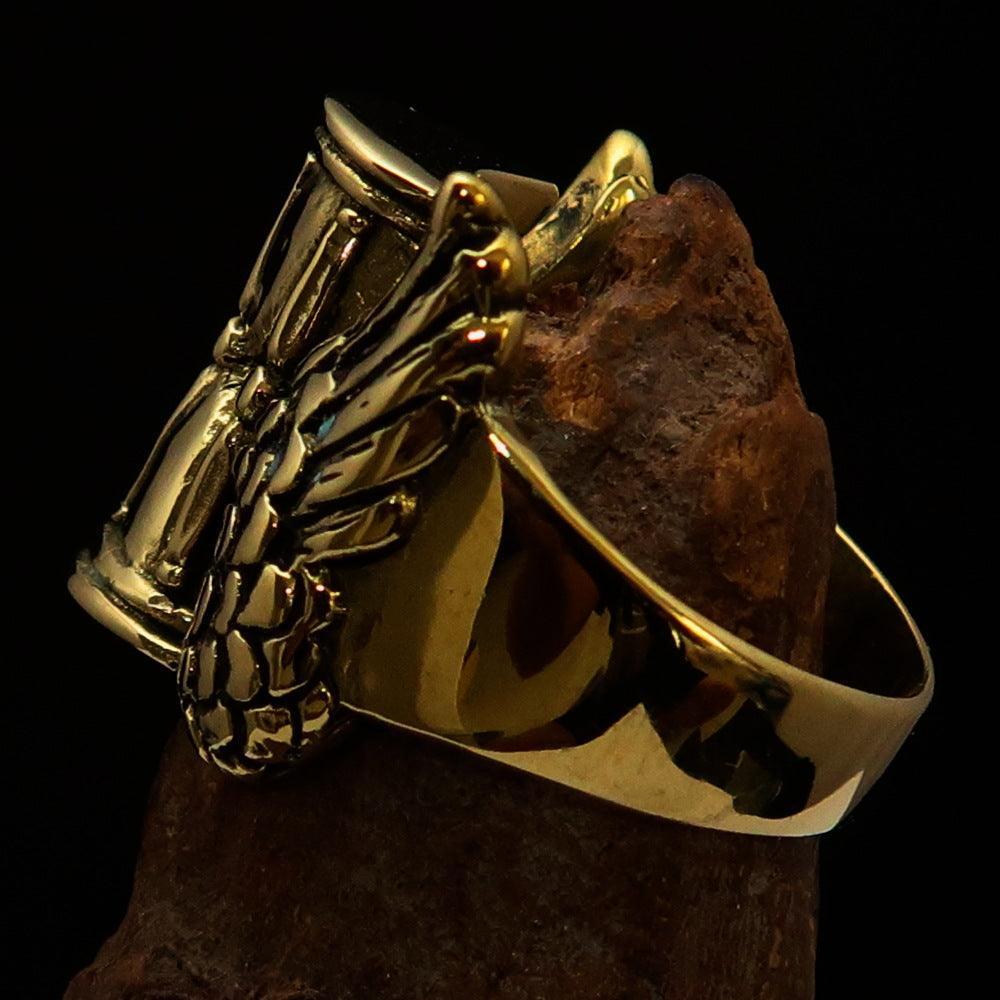Excellent crafted Men's Medieval Ring Flying Time - Solid Brass - BikeRing4u