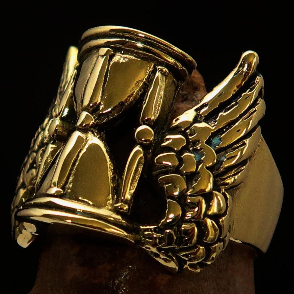Excellent crafted Men's Medieval Ring Flying Time - Solid Brass - BikeRing4u