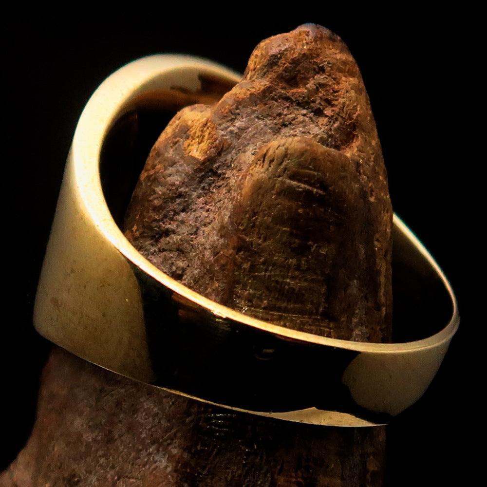 Nicely crafted Men's Claddagh Pinky Ring red winged heart Star Moon - solid Brass - BikeRing4u